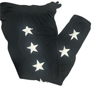 Aqua Black Star Women Leggings